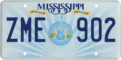 MS license plate ZME902