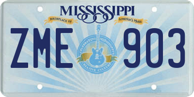 MS license plate ZME903
