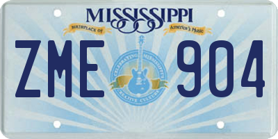 MS license plate ZME904