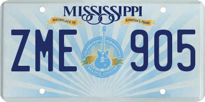 MS license plate ZME905