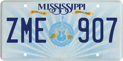 MS license plate ZME907