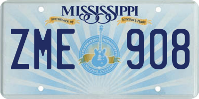 MS license plate ZME908