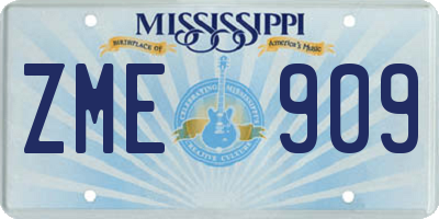 MS license plate ZME909