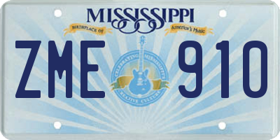 MS license plate ZME910