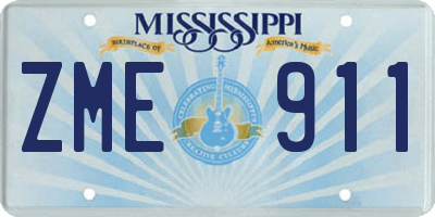 MS license plate ZME911