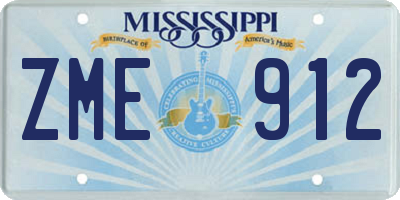 MS license plate ZME912