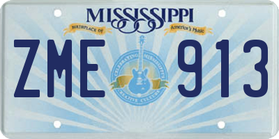 MS license plate ZME913