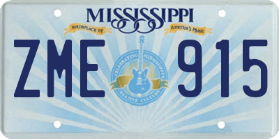 MS license plate ZME915