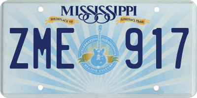 MS license plate ZME917