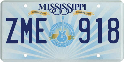 MS license plate ZME918