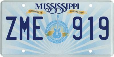 MS license plate ZME919