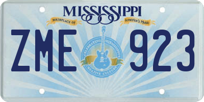 MS license plate ZME923