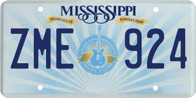 MS license plate ZME924
