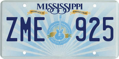 MS license plate ZME925