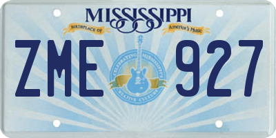 MS license plate ZME927