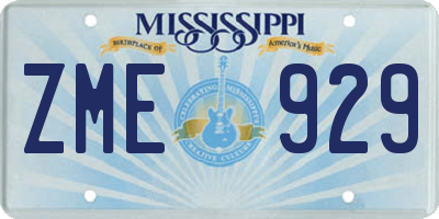 MS license plate ZME929