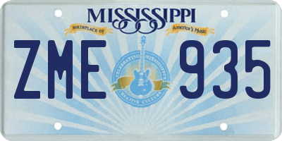 MS license plate ZME935