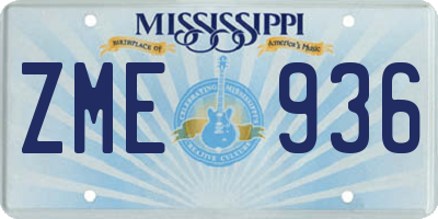MS license plate ZME936