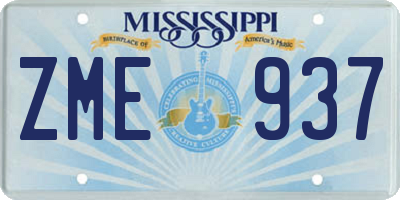 MS license plate ZME937