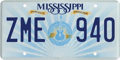 MS license plate ZME940
