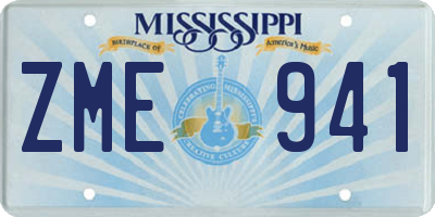 MS license plate ZME941