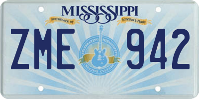 MS license plate ZME942