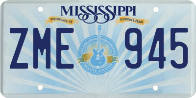 MS license plate ZME945