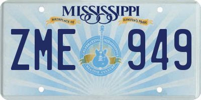 MS license plate ZME949