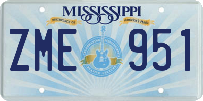 MS license plate ZME951