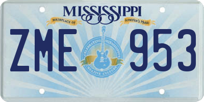 MS license plate ZME953