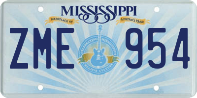 MS license plate ZME954