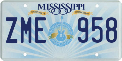 MS license plate ZME958