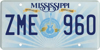 MS license plate ZME960
