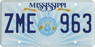 MS license plate ZME963
