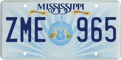 MS license plate ZME965