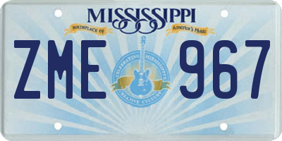 MS license plate ZME967