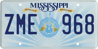 MS license plate ZME968