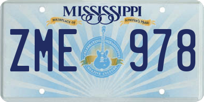 MS license plate ZME978