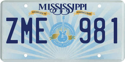 MS license plate ZME981