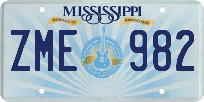 MS license plate ZME982