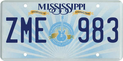MS license plate ZME983