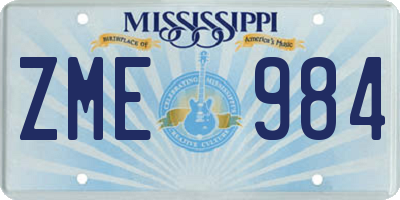 MS license plate ZME984