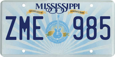 MS license plate ZME985