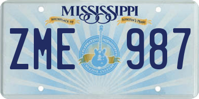 MS license plate ZME987