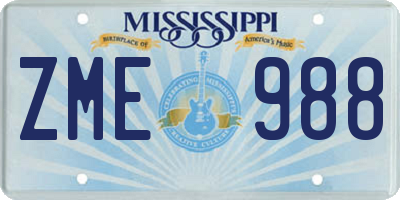 MS license plate ZME988
