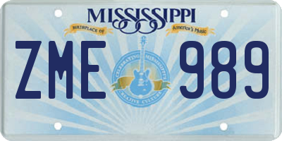 MS license plate ZME989