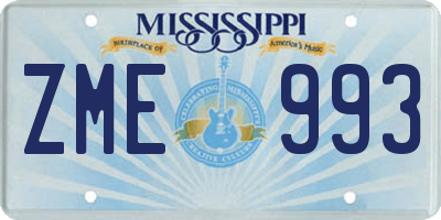 MS license plate ZME993