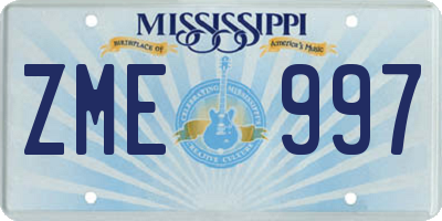 MS license plate ZME997