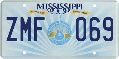 MS license plate ZMF069