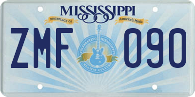 MS license plate ZMF090